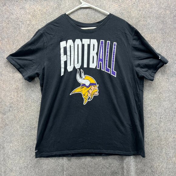 Minnesota Vikings Shirt Mens XXL Black Dri Fit Athletic Cut Football Tee Nike - Picture 1 of 10